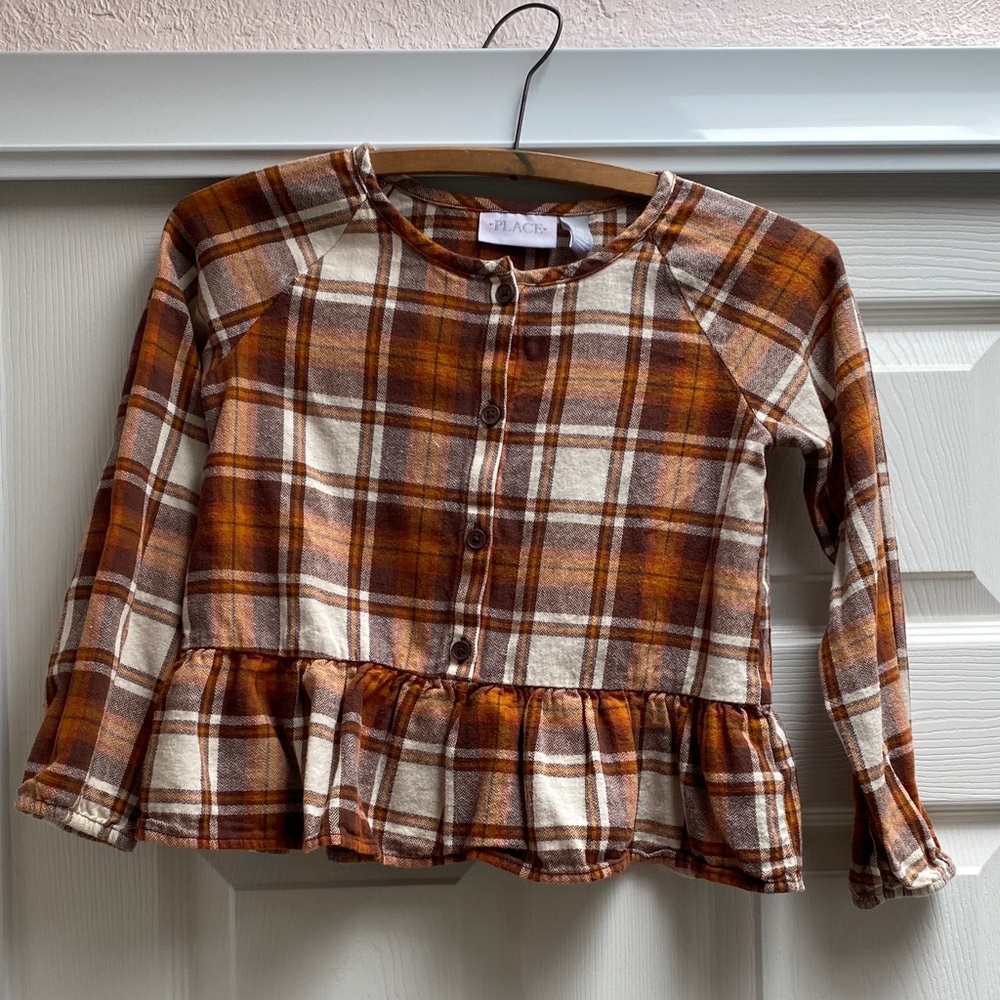 The Children's Place Brown Plaid Button-Down Shirt